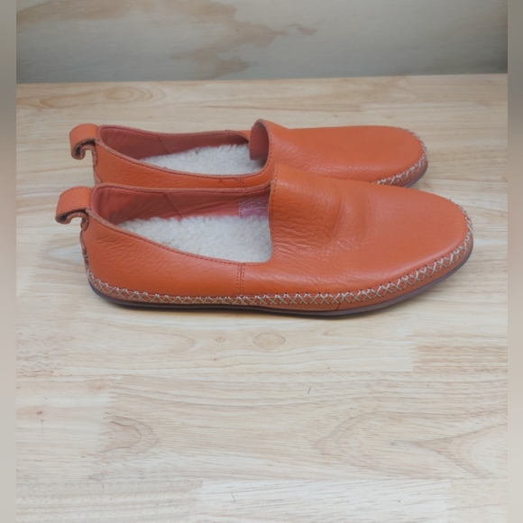 UGG Elodie Slipper shoes Terracotta Orange leather Shearling slip on 9 - Picture 3 of 7